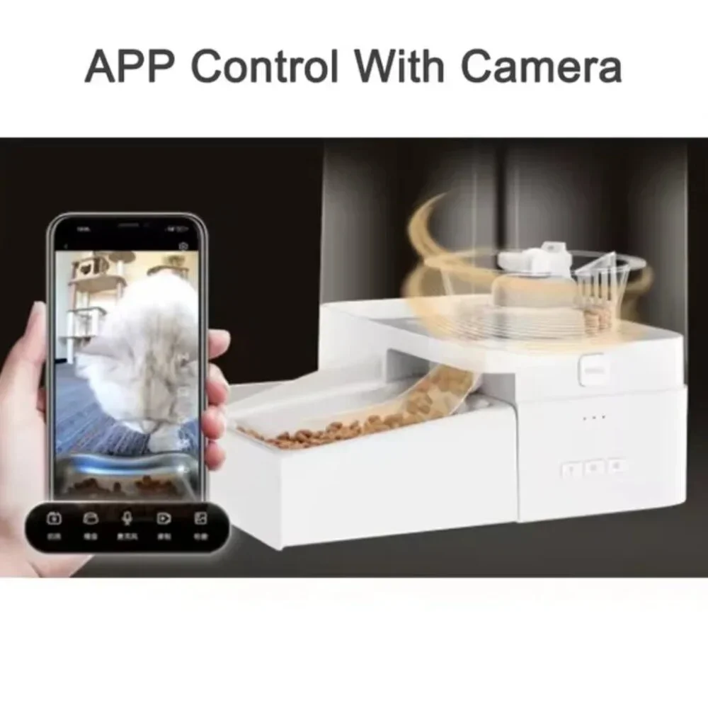 2025 New APP Control Smart Cat / Dog Feeder Food & Water Fountain With Camera